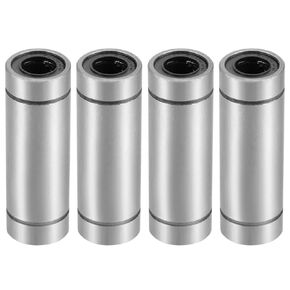 Linear Ball Bearings, LM12LUU 12mm Bore Longer Linear Motion Bushing Double Side Rubber Sealed Rod Liner Shaft Parts for CNC Machine 3D Printer 4 Pack