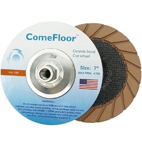 عجلة كأس طحن خرسانية 7 بوصة عجلة كأس ألماس سيراميك لطحن الأرضية، تناسب مطحنة زاوية أربور 5/8 بوصة - 11 (30#) in Kuwait