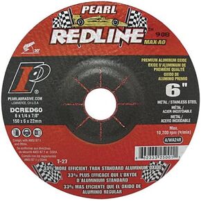 عجلة طحن مركزية مضغوطة مقاس 6 × 1/4 × 7/8 من بيرل ريدلاين، عبوة من 10 قطع in Kuwait