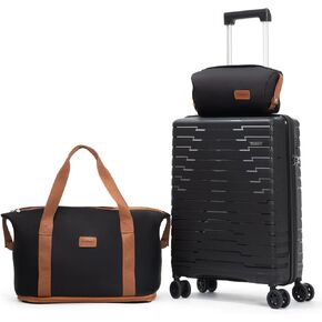 Luggage Sets 4 Piece, Suitcases with Wheels, PP Hard Case Luggage with Upgraded Shock-absorbing Spinner Wheel&TSA Lock, Carry On Luggage Set