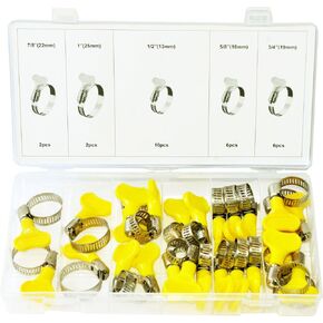 31870-26pc Stainless Steel Key-Type Hose Clamp Clip Mini Key Hose Clamp Assortment