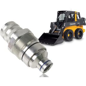 7246802 AT406475 Hydraulic Female Flat Face Quick Coupler Skid Steer Φ48mm Thread, Compatible with Bobcat John Deere Skid Steer Loader 318E 319E 320E 323E 326E 328E 329E 332E