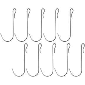 10PCS Stainless Steel J Clip Hooks Flat Steel Snap Hooks Bedroom Accessories for Office Metal Heavy Duty Kitchen Utensils Bathroom Shop Display Hooks