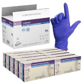 Dynarex 6505 True Advantage Nitrile Exam Glove, Chemo-Approved, Powder-Free & Latex-Free, Purple, Extra-Large, Pack of 1000