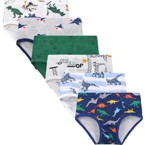 Boys All Cotton Briefs Underwear Toddler Panties Pack of 6