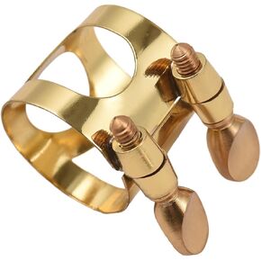 Btuty Alto Saxophone Ligature Alto Sax Ligature Brass Ligature Alto Sax Mouthpiece and Ligature Alto Saxophone Ligature Fastener Adjustable Double Screw Alto Sax Mouthpiece Ligature