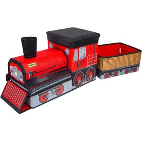 Toys Train Shaped Collapsible Toys Storage Bin Organizer for Thomas Wooden Train, Thomas the Tank Engine and Trackmaster, etc.
