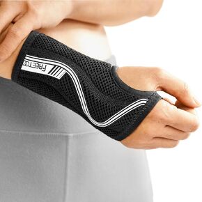FREETOO Wrist Brace for Carpal Tunnel,[New Upgrade-Anatomically shaped] Adjustable Wrist Support Splint for Men and Women,Hand Brace for Pain Relief, Tendinitis,Arthritis,Right Hand,Medium,Black-Grey