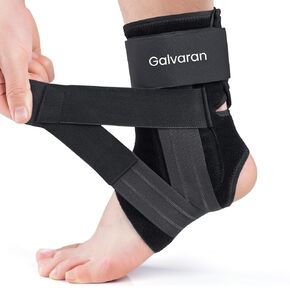 Galvaran Ankle Brace for Women & Men with Adjustable 3-Way Strap for Ankle Sprained, Achilles Tendon, Sprained Injury Recovery, Ankle support Stabilizer - Running (M, Right)