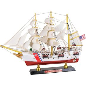 SAILINGSTORY Wooden Model Ship US Coast Guard Eagle Barque Ship Model Sailboat Decor USCG 1936 Replica Small