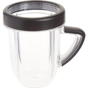 NutriBullet - NBM-U0272 مج قصير NutriBullet Rx سعة 30 أونصة مع حلقة للشفاه، أسود