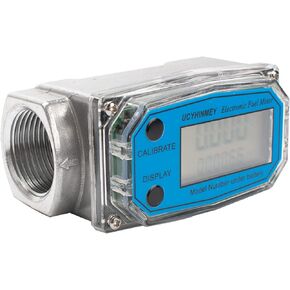 مقياس تدفق توربين رقمي 1.5 بوصة، مقياس تدفق مياه الوقود بشاشة LCD، مقياس الجريان لمياه البنزين والكيروسين الديزل، الفولاذ المقاوم للصدأ من الألومنيوم. معدل التدفق 40-280 لتر في الدقيقة (10.5-74 جرام في الدقيقة). in Kuwait