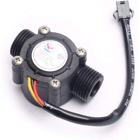 1/2'' Water Flow Hall Sensor Control Switch Fluid Flow Meter Flowmeter Counter 1-30L/min Compatible with Ar-duino