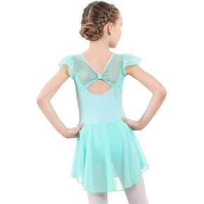 ملابس باليه للفتيات من DIPUG مع تنانير وفساتين رقص بظهر مجوف للأطفال الصغار مع أكمام مكشكشة in Kuwait