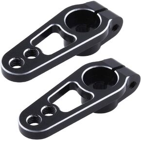 Metal Aluminum 25T Servo Horn Single Sided Steering Arm M3 Threads for 1/10 RC Drift Car On Road Touring Accessories,2Pieces (Black)