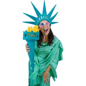 FOAM PARTY HATS: Funny Silly Mens & Womens Patriotic Uncle Sam USA American Flag Tall Wide Brim Top Hat for Independence Day, 4th of July Dad Hat or Crazy Hat Day, Top in Kuwait