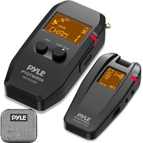 Pyle Wireless Guitar System, 5.8GHz Wireless Guitar Transmitter Receiver for Guitars Bass Violin with Ultra-Low Latency Response Lossless Transmission, Zero Background Noise, Up to 4 Channels