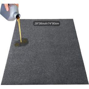 Grey Garage Floor Mat 29 x 36 Inch Cart Mat for Garage Under Car Waterproof Rubber Backing Layer Mat Oil Absorbent Motorcycle Mat Protects Floor from Spills Drips Splashes Stains