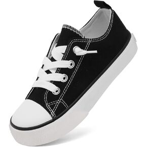 Toddler Little Kid Cushioned Canvas Shoes Slip On Sneakers Soft and Durable