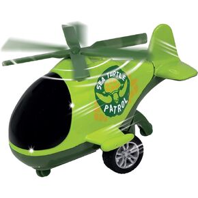 Patrol & Rescue Helicopter -Sea Turtle from Deluxebase. Friction Helicopter Toy with Spinning Rotor for Kids and Toddlers