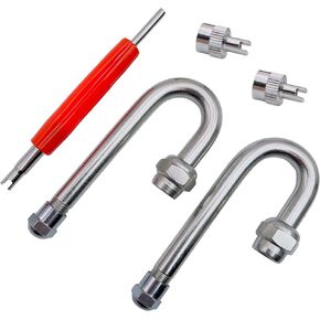2Inch Dually Valve Stem Extenders,Set of 2Pcs,Heavey Duty,50mm Straight Metal Dual Wheel Valve Stem Extensions for Truck Tires, RV Tires, Motorhome, Coach, Pickup, Motorcycle, Bike, Trailers