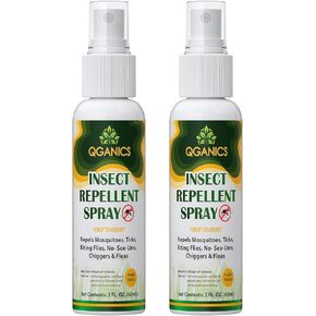 رذاذ طارد البعوض للجسم، رذاذ الحشرات الطبيعي خالي من DEET، رذاذ الحشرات حجم السفر رذاذ طارد الحشرات للبشرة 2 أوقية (2 حزمة). in Kuwait