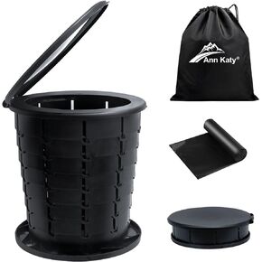 Upgrade XL Retractable Portable Toilet for Adults, Extra Large Portable Travel Floding Toilet, Camping Tall Toilets with Lid for Adults and Kids Compact Potty for Car,Hiking,Beach