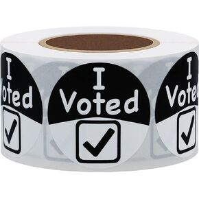 Hybsk I Voted with Red, White, and Blue Circle Stickers 1.5 Inch Round 500 Labels Per Roll (I Voted)