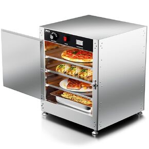 PYY Warming Cabinet 4 Tier 19x19x24 Hot Box Food Warmer for Catering, Countertop Heated Holding Cabinet, Stainless Steel Food Heater Insulated Food Pan Carrier, for Commercial, Kitchen 120V 750W