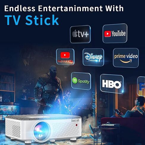 جهاز عرض فيلم HD خارجي، جهاز عرض بلوتوث أصلي 1080 بكسل، شاشة 200 بوصة، 9500 لومن متوافق مع عصا التلفاز، ألعاب الفيديو، الهاتف، VGA، AV، TF، USB، HD in Saudi Arabia