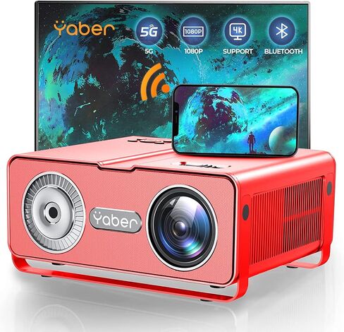 YABER Projector with 5G Wifi and Bluetooth, 15000L Native 1080P HD Portable Projector 4K Support, Outdoor Movie Projector with Bag Compatible with iOS/Android/HDMI/TV stick/PS5 in Saudi Arabia