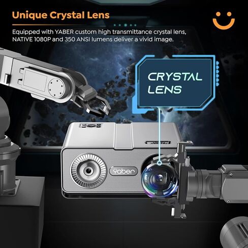 YABER Projector with 5G Wifi and Bluetooth, 15000L Native 1080P HD Portable Projector 4K Support, Outdoor Movie Projector with Bag Compatible with iOS/Android/HDMI/TV stick/PS5 in Saudi Arabia