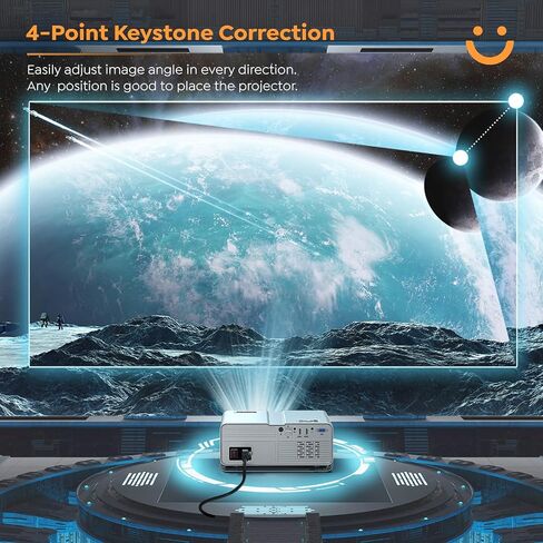 YABER Projector with 5G Wifi and Bluetooth, 15000L Native 1080P HD Portable Projector 4K Support, Outdoor Movie Projector with Bag Compatible with iOS/Android/HDMI/TV stick/PS5 in Saudi Arabia