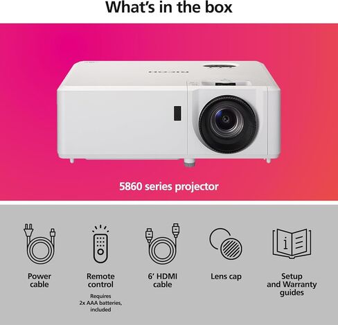 RICOH PJ WXL5860 Compact DLP Laser Projector | Bright 4,700 Lumens | Standard Throw | 30-300" Screen Size | Vertical Lens Shift | 360° Installation | Up to 20k hours | 2x 8W Stereo Speakers | 2x HDMI in Saudi Arabia