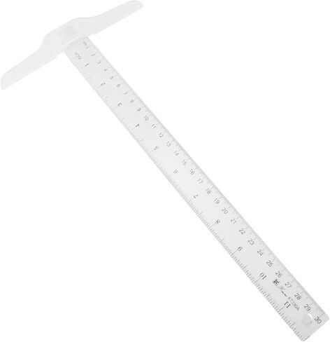 Plastic Transparent T Ruler T-Square 30cm / 12" Double Side Measuring T-Ruler in Saudi Arabia
