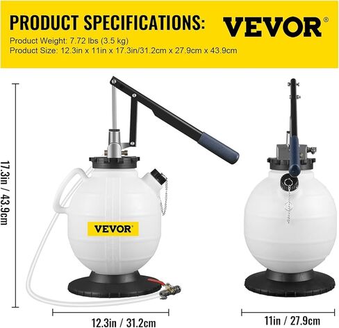 مضخة سائل ناقل الحركة VEVOR 7.5 لتر، مجموعة إعادة تعبئة يدوية ATF سعة 2 جالون، مضخة يدوية لسائل ناقل الحركة، مضخة نقل سائل ناقل الحركة، مضخة تعبئة ناقل الحركة مع 8 محولات ATF in Kuwait