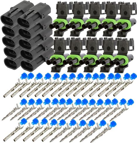 10 عبوات (2-PIN) سلسلة حزمة الطقس 20 أمبير، أطراف مانعة للتسرب، مبيت للذكور والإناث 12 10 GA in Kuwait