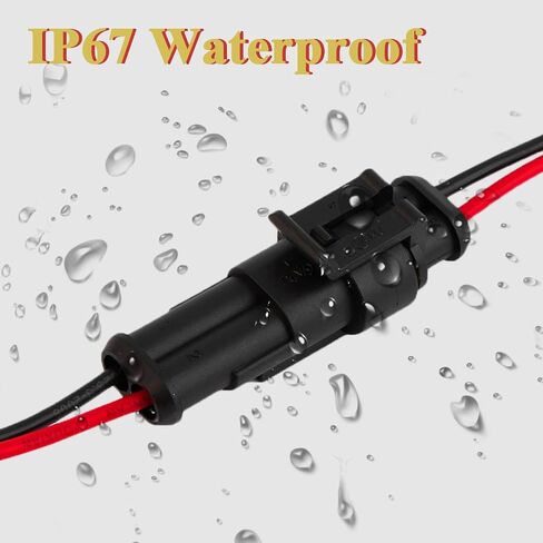 2Pin Way 16 AWG موصلات كهربائية مقاومة للماء، طريقة الذكور والإناث 16 AWG مجموعة مقبس توصيل الأسلاك مناسبة للسيارة والشاحنات والقوارب والدراجات النارية والدراجات الثلاثية والقافلة والبحرية - 5 عبوات in Kuwait