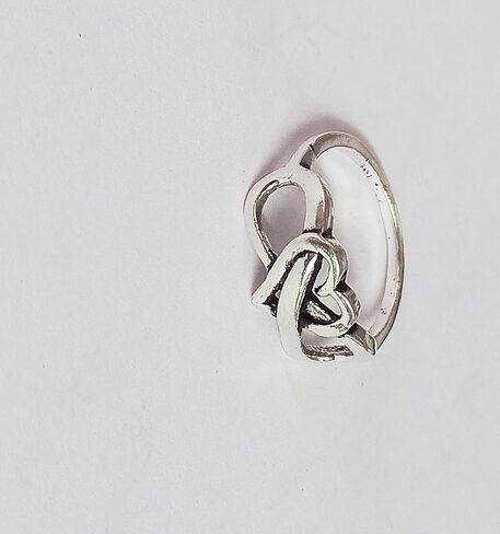 خاتم الوعد من الفضة الإسترليني إنفينيتي بعقدة الحب على شكل قلب إنفينيتي وقلب مقاوم للتلطيخ ومريح (9) in Kuwait