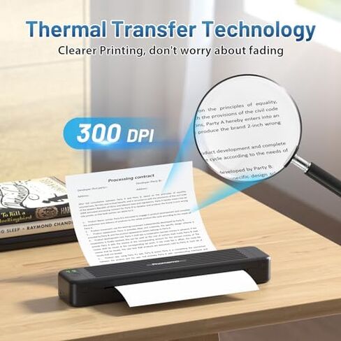 Phomemo Portable Printers Wireless for Travel, P831 Bluetooth Thermal Transfer Printer Support 8.5" X 11" US Letter/A4/A5/B5 Copy Paper, 300 DPI Mobile Inkless Printer for iOS, Android & Laptop in Kuwait