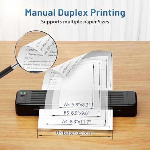 Phomemo Portable Printers Wireless for Travel, P831 Bluetooth Thermal Transfer Printer Support 8.5" X 11" US Letter/A4/A5/B5 Copy Paper, 300 DPI Mobile Inkless Printer for iOS, Android & Laptop in Kuwait