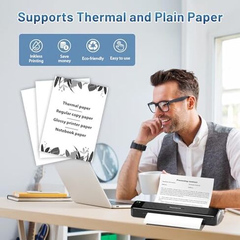 Phomemo Portable Printers Wireless for Travel, P831 Bluetooth Thermal Transfer Printer Support 8.5" X 11" US Letter/A4/A5/B5 Copy Paper, 300 DPI Mobile Inkless Printer for iOS, Android & Laptop in Kuwait