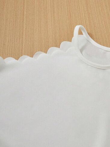 Milumia Girl's 3 Pack Solid Scallop Trim Halter Crop Top Summer Sleeveless Cami Tank Tops in Saudi Arabia