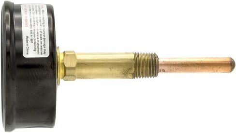 PIC Gauges TRI-RC-254R1.75-D Commercial Tridicator, Black Steel Case, Bronze Internals, Plastic Lens w/ Red Indicator, 2.5" Dial, 1.75" Stem Length, 0/75 psi Range, 1/4" Male NPT in Saudi Arabia
