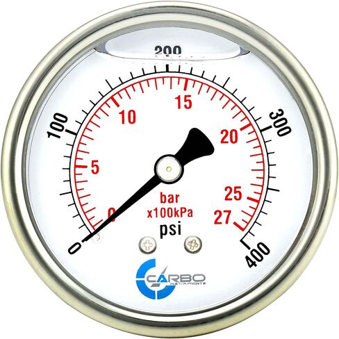 Carbo Compound Pressure Gauge -30 inHg to 60 PSI, NIST Traceable, USA Lab Calibrated, 2.5" Dial, 1/4 NPT Back Mount, ASME Grade A, 304 SS Case, Brass Wetted Parts, PSI/inHg in Saudi Arabia