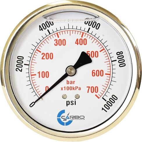 Carbo Compound Pressure Gauge -30 inHg to 60 PSI, NIST Traceable, USA Lab Calibrated, 2.5" Dial, 1/4 NPT Back Mount, ASME Grade A, 304 SS Case, Brass Wetted Parts, PSI/inHg in Saudi Arabia