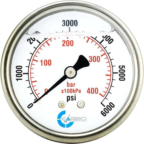Carbo Compound Pressure Gauge -30 inHg to 60 PSI, NIST Traceable, USA Lab Calibrated, 2.5" Dial, 1/4 NPT Back Mount, ASME Grade A, 304 SS Case, Brass Wetted Parts, PSI/inHg in Saudi Arabia