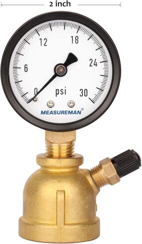 مجموعة قياس ضغط الغاز الفولاذية 2 بوصة من MEASUREMAN، وصلة FNPT 3/4 بوصة، 0-60 رطل لكل بوصة مربعة/كبا، دقة -3-2-3% in Saudi Arabia