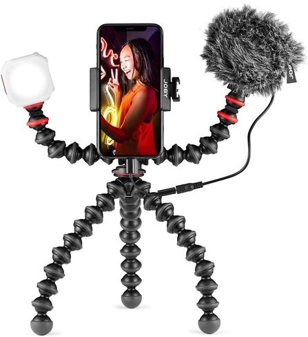 JOBY GorillaPod Advanced Mobile Vlogging Kit, Universal Vlogging Kit, Mobile Phone Creators, Beamo LED Light, Wavo Microphone, GripTight Phone Clamp, Dynamic Microphones, Mini Microphone in Kuwait