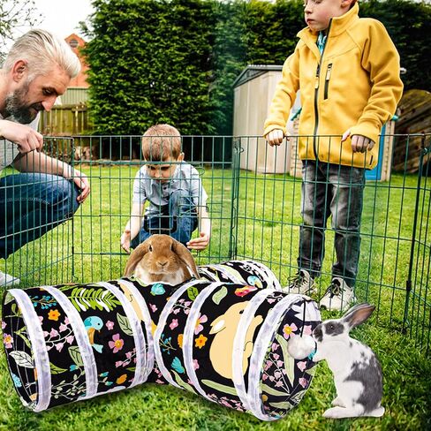 Bunny Tunnel, Collapsible 3 Way Guinea Pig Tunnel & Tubes, Rabbit Chew Toys Small Animal Hideout for Rabbit Guinea Pig Ferret Hamster in Kuwait